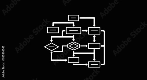 flowchart diagram on black background