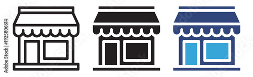 Store Icon Pack – Minimal Vector Design for Shopping, Retail, and Business Projects