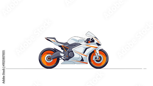 Modern sport motorcycle side view with dynamic design and sleek aerodynamics