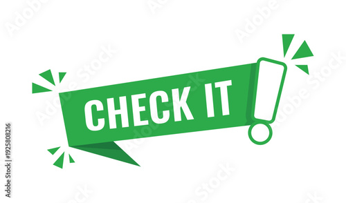 Modern green check it icon in flat design style for success verification and approval mark.