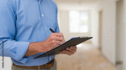 Wallpaper Mural Construction Professional Reviewing Building Project On Tablet Torontodigital.ca