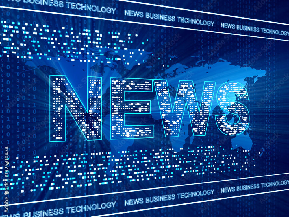 Fototapeta premium Digital news and media information concept background 