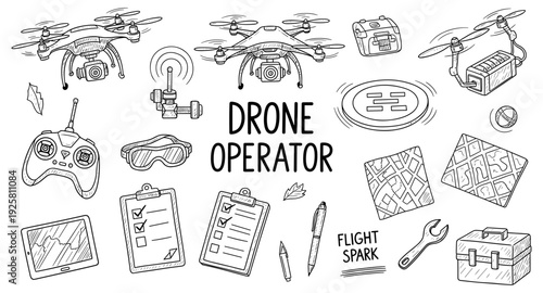 Drone operator equipment and tools for aerial photography and surveillance