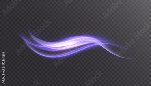 Purple glow effect with glitter magic energy. Magical design for fairy tale illustration. Vortex trail effect. Vector	
