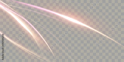 Abstract light trails flowing with dynamic energy and sparkling glow, creating a modern, luminous backdrop element