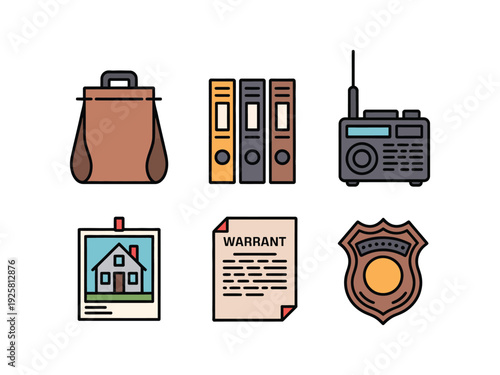 Police icons depict various law enforcement.