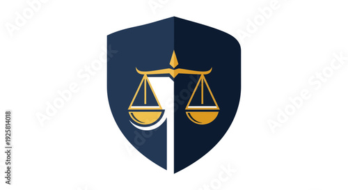 Shielded Justice Scales Logo Design, Emblem Symbolizing Law, Legal and Fairness Concept