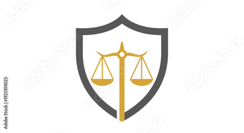 Shielded Justice Symbol: Emblem of Fairness, Law, And Equitable Legal Proceedings