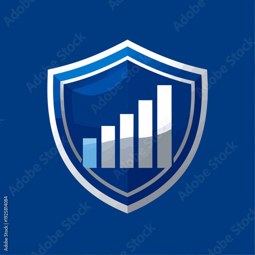Shielding Financial Growth Illustrating Ascending Bar Chart Representing Secure Investment Strategy