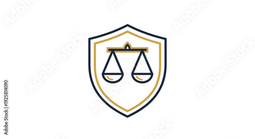 Shielded Justice Symbolizing Law, Protection, and Legal Balance in A Modern Design