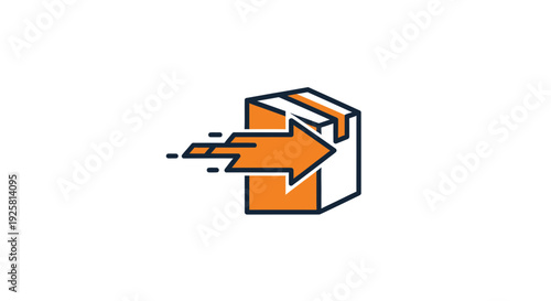 Shipping Delivery Package Icon With A Forward Arrow Indicating Fast Transportation