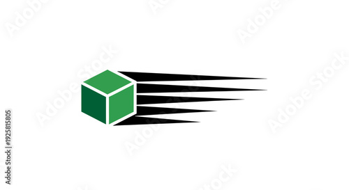 Speedy Package Delivery Emblem Modern Express Shipping Symbol Concept Illustration