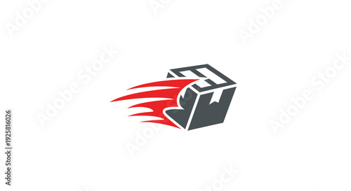 Speedy Parcel Delivery Concept Logo Depicting Rapid Shipping and Swift Logistics