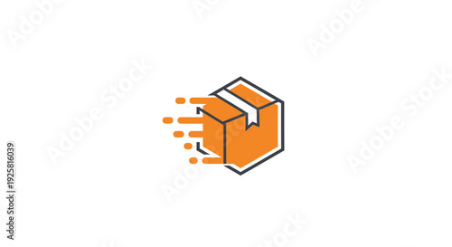 Speedy Parcel Delivery Concept in Modern And Minimalist Orange And Black Style