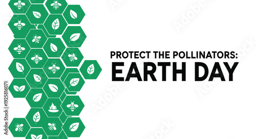 Earth Day icon set with pollinators and eco-friendly symbols