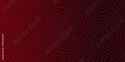 Seamless Fishing Net Pattern of Pseudo Irregular Mesh Cells of Red Color. Eps 10