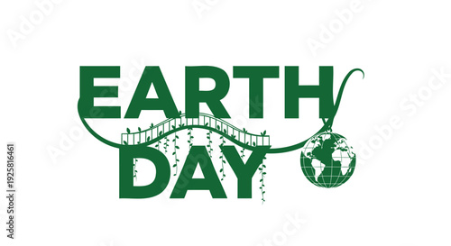 Earth Day green logo vector