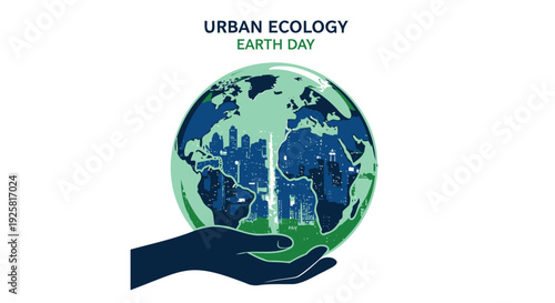 Urban ecology Earth Day vector icon