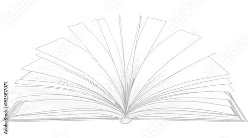 Open book illustration with blank pages ready for text or drawing
