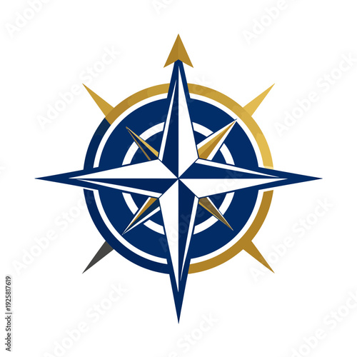 Stylish Compass Rose Icon Symbolizing Guidance and Direction on Navigation