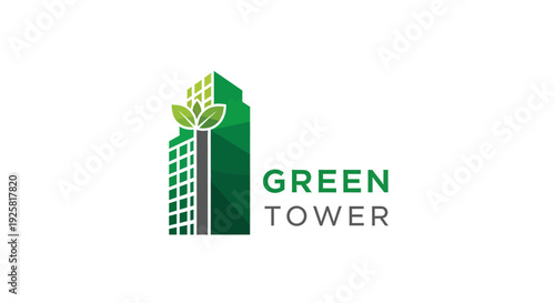 Sustainable and Modern Green Building Logo Design for Eco-Friendly Architecture