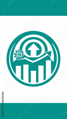 Sustainable Growth Chart With Technological Advancement Icon for Business and Investment