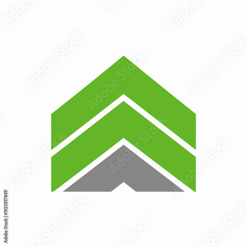 Sustainable Growth With Geometric Green Arrow Shape For Eco Friendly Companies