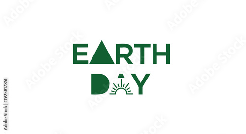 Earth Day green vector logo