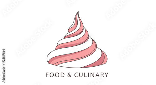 Sweet Whipped Cream Dessert Illustration With Minimalistic Food and Culinary Appeal