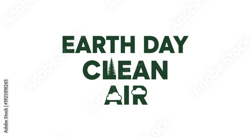 Earth Day clean air vector graphic