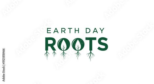 Earth Day Roots vector logo