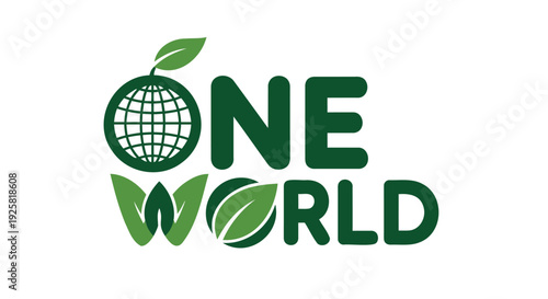 One World eco logo vector