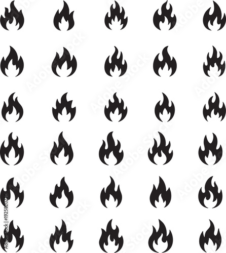 Tiled Flame Icon Repeat Pattern for Sports Brand Textile Background Festival Decoration and Print Design
