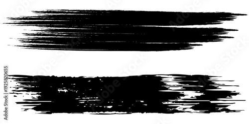 ink Brush line Collection . Grunge dry Stroke.