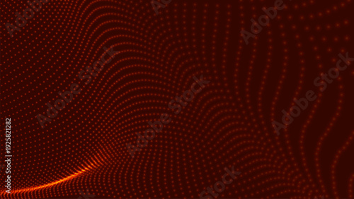 Futuristic dynamic wave. Abstract background of moving particles. Colorful music wave. Banner dedicated to technology or science. Digital technologies. 3D vector illustration.