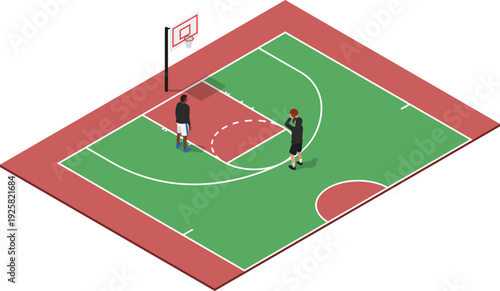 2 guys playing shootaround on basketball court