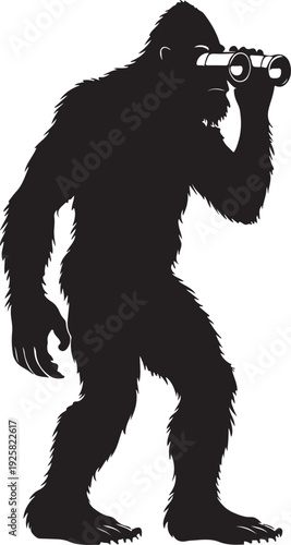 bigfoot with binocular silhouette