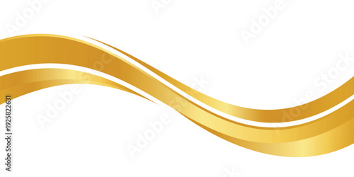 modern gold curved border or footer shape gradient business horizontal banner background
