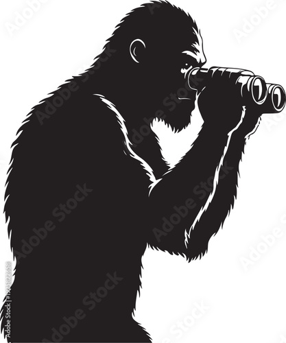 bigfoot with binocular silhouette
