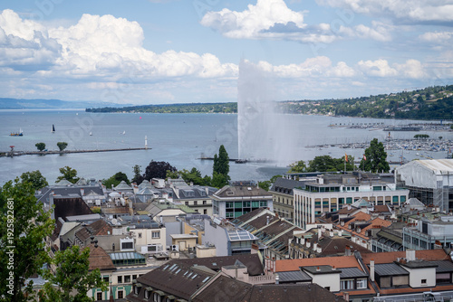 Jet d'eau in lake geneva switzerland