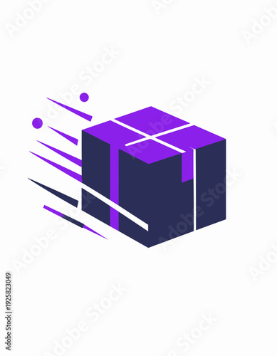 Swift Parcel Delivery Express Shipping Concept Box with Fast Motion Effect