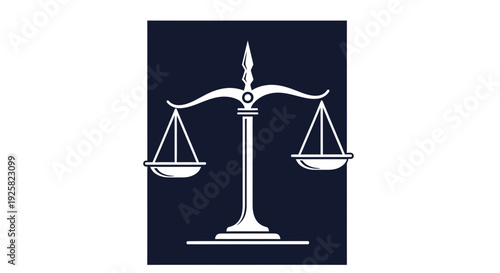 Symbol Of Justice And Balance Depicted With A Minimalist And Elegant Illustration