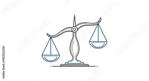 Symbol Of Justice, Law, And Fairness Depicted Through A Balanced Scale Illustration
