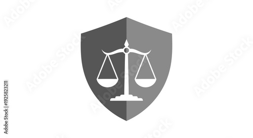 Symbol Of Justice, Law, And Protection Within A Shield, Emblem, And Foundation
