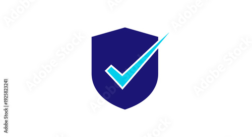 Symbol Of Protection And Security With A Blue Checkmark Icon On A White Backdrop