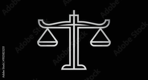 Symbolic Justice Depicted: Balance Scales Against a Dark, Sleek Backdrop