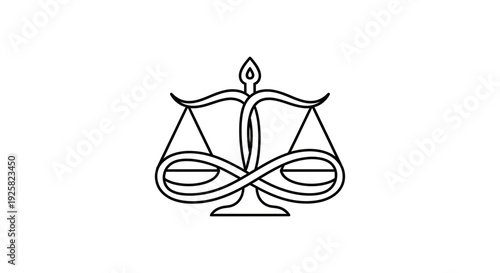 Symbolic Justice Scale With Infinitum Design Representing Fairness and Equality