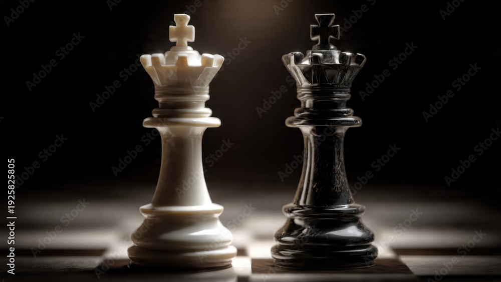 Fototapeta premium King Chess Pieces Face Off