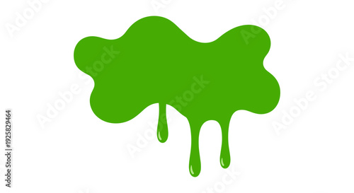 Vibrant green viscous liquid splattering and dripping with a glossy texture conveying a sense of playful goo or slime