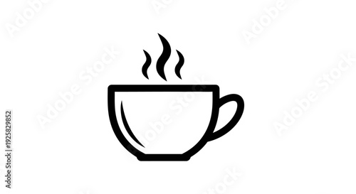 Simple Line Art of a Coffee Cup.